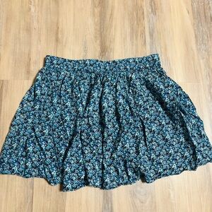 Y2K Aeropostale Blue Floral Flowy mini skirt size large
